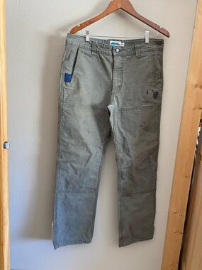 Edgevale Workwear Pants Cordura Cotton Nylon Olive Green Straight Leg Size 34